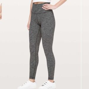 Lululemon Wunder Under High-Rise Tight *28" Luon Knit Black Heathered 4